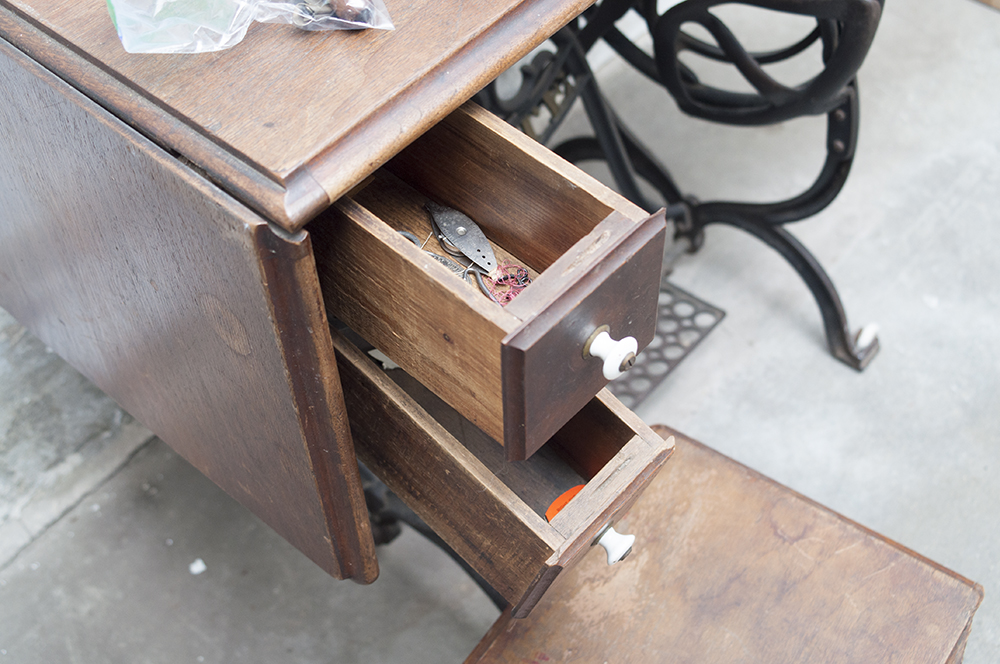 White Sewing Machine Table