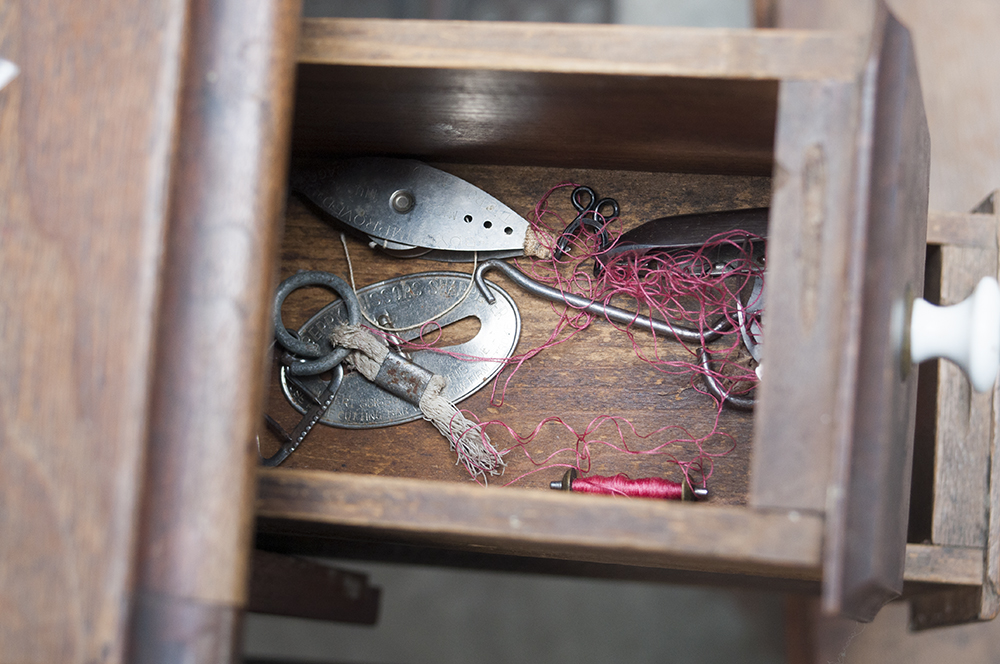 White Sewing Machine Table