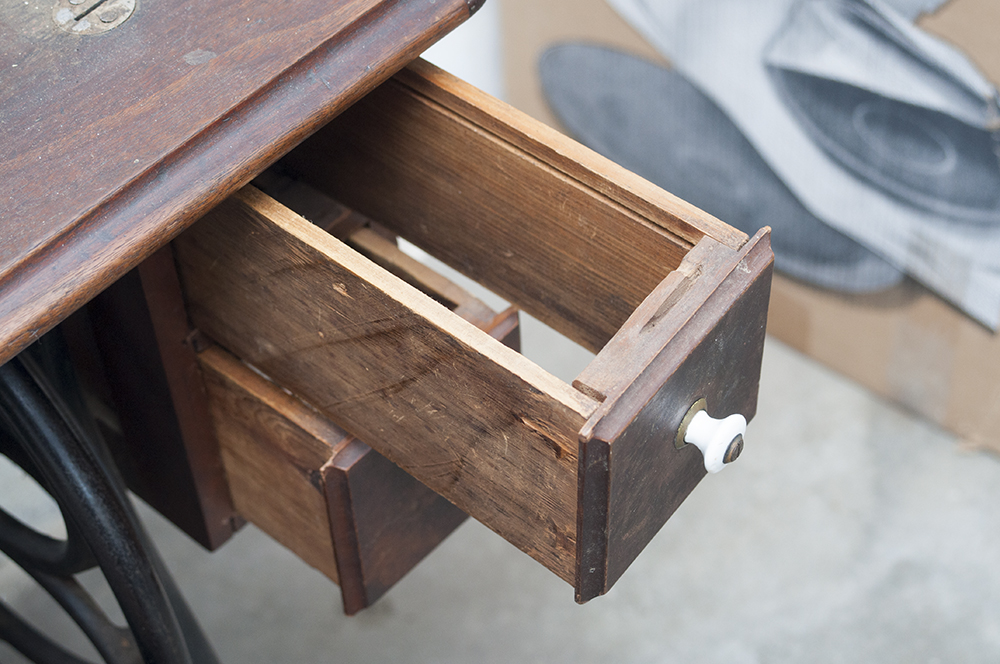 White Sewing Machine Table