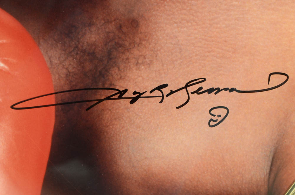 Pair of Framed Sugar Ray Boxing Memorabilia Including Signed Photo