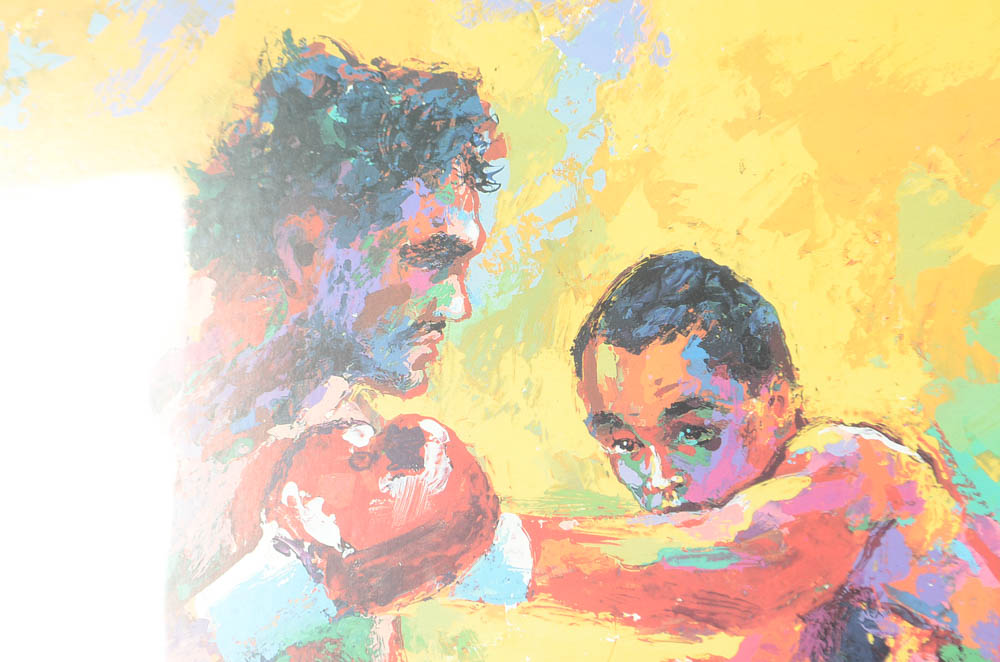 Pair of Framed Sugar Ray Boxing Memorabilia Including Signed Photo