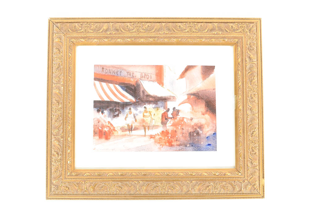 Original Signed Watercolor by Marler