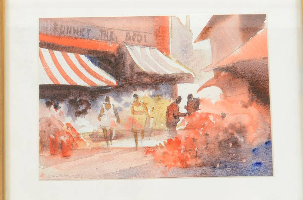 Original Signed Watercolor by Marler
