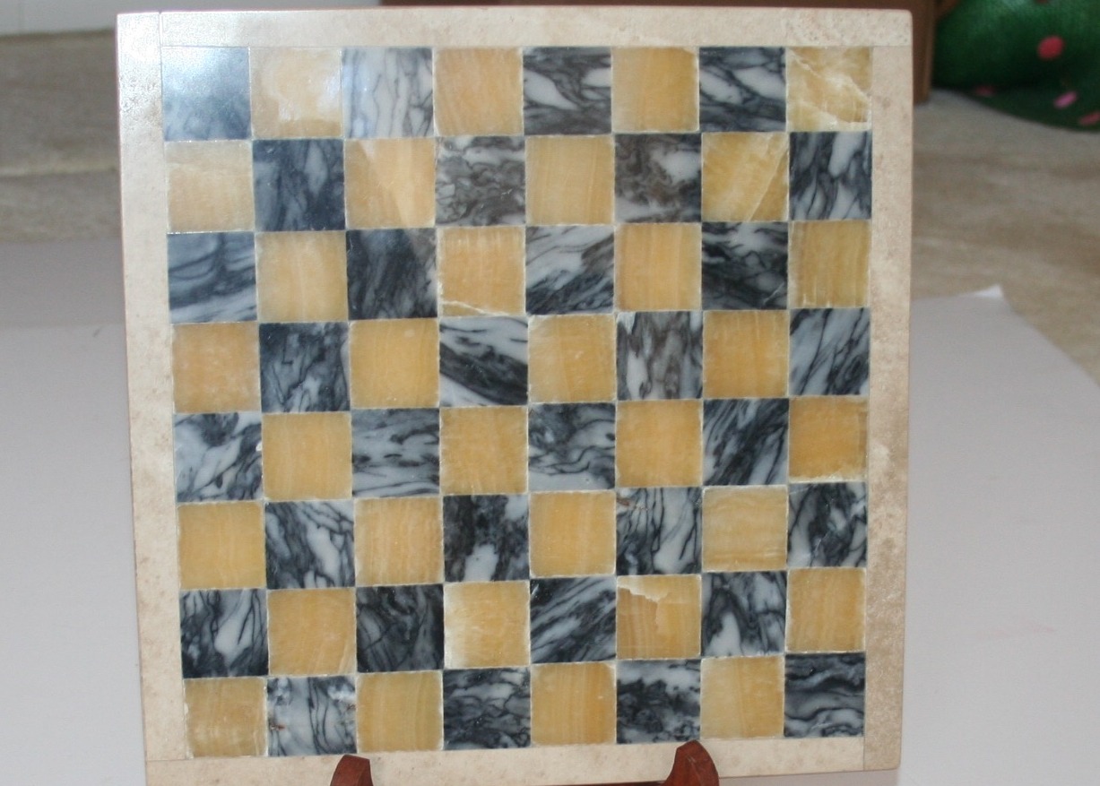 Vintage Mahjong Tiles and Marble Game Board