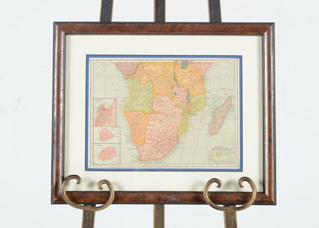 Original 1910 Map of Central and South Africa Map