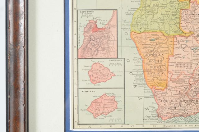 Original 1910 Map of Central and South Africa Map