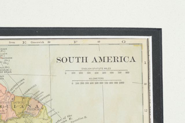 Original 1900 Map of South America