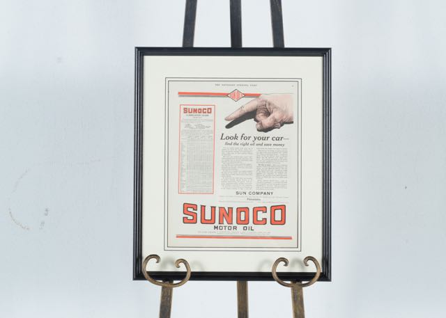 Original 1920 Sunoco Motor Oil Advertisement