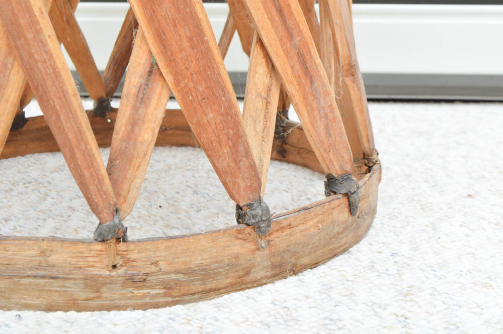 Wicker Chair and Leather Table Set