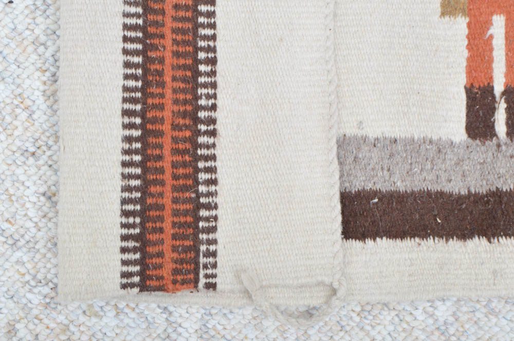 Navajo Style Yei Guardian Figure Wool Accent Rug