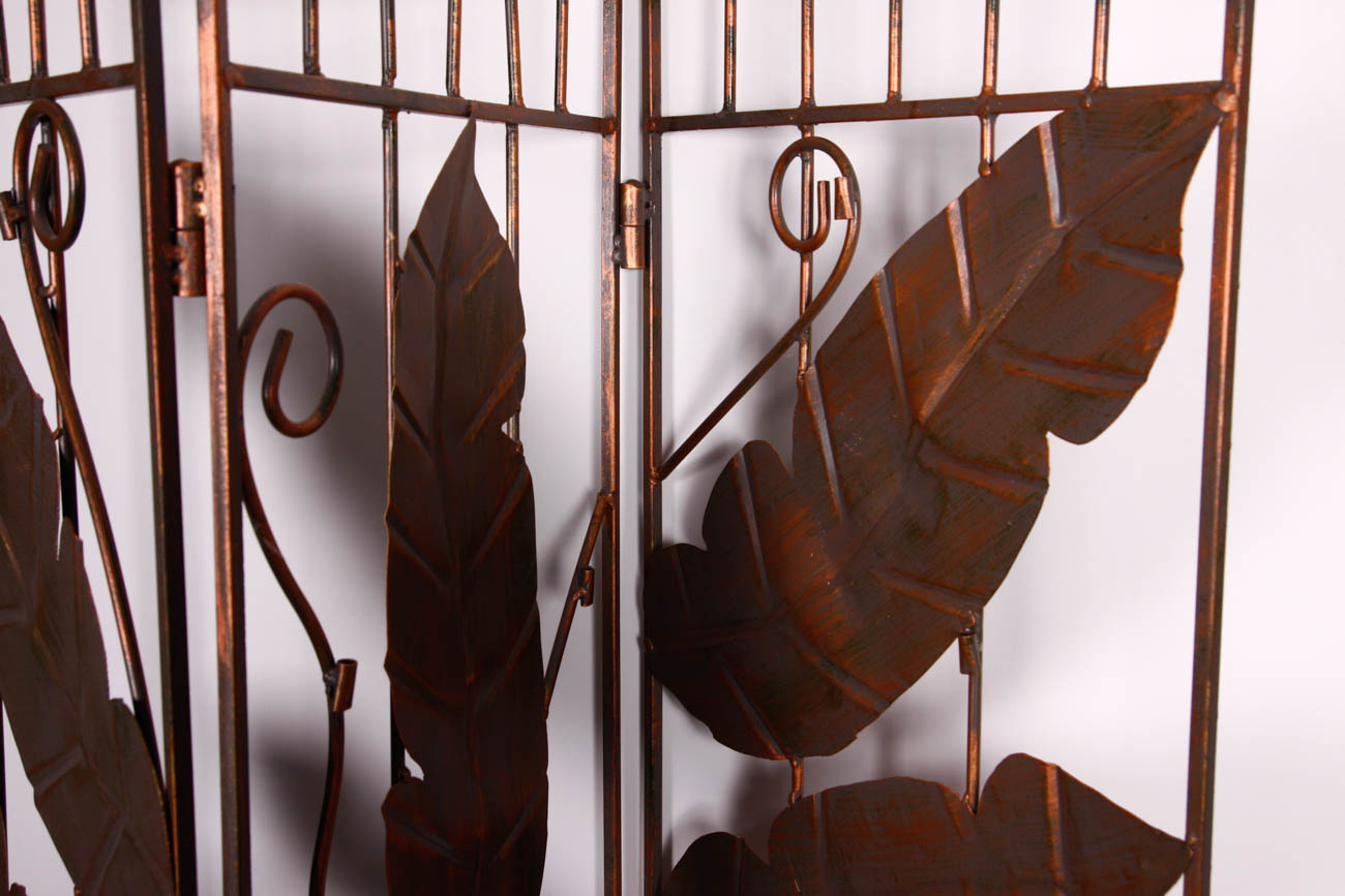 Three Panel Copper Tone Room Divider