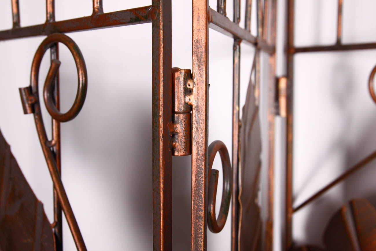 Three Panel Copper Tone Room Divider