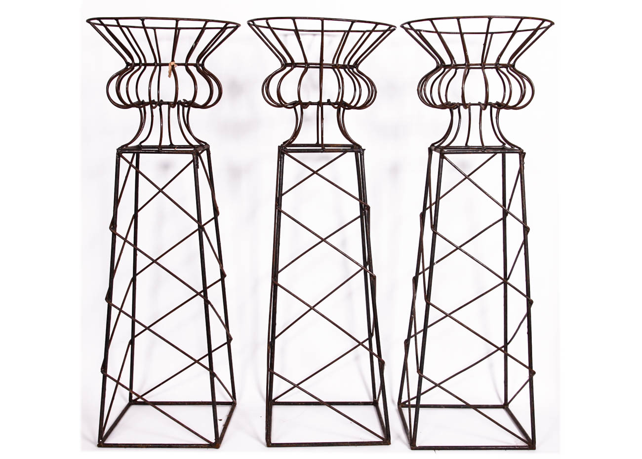 Trio of Metal Plant Stands