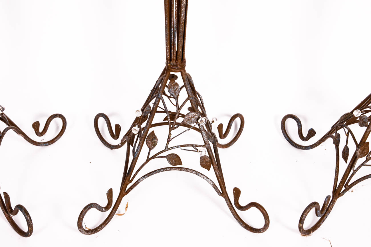 Trio of Metal Wire Plant Stands