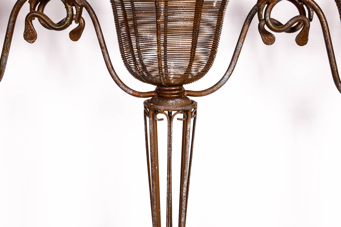 Trio of Metal Wire Plant Stands