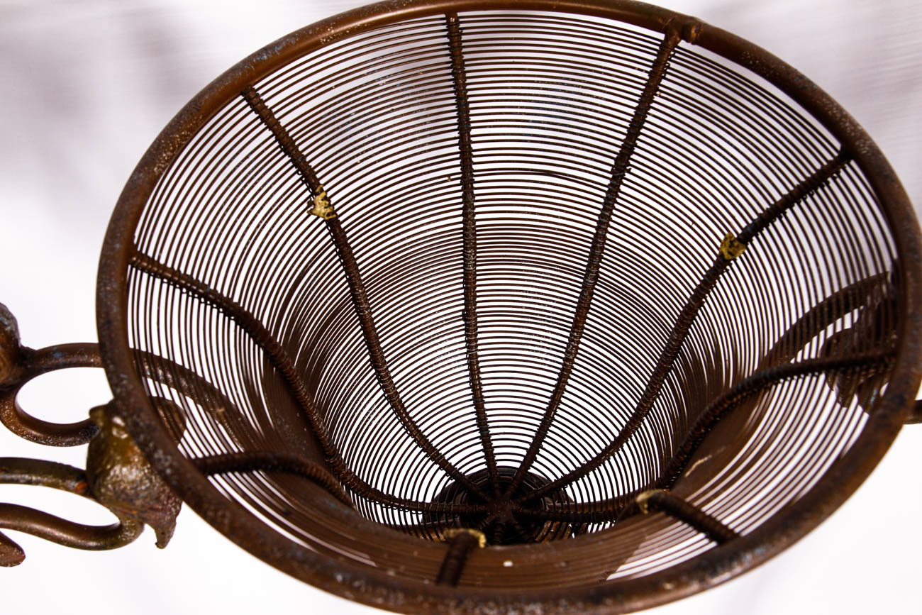 Trio of Metal Wire Plant Stands