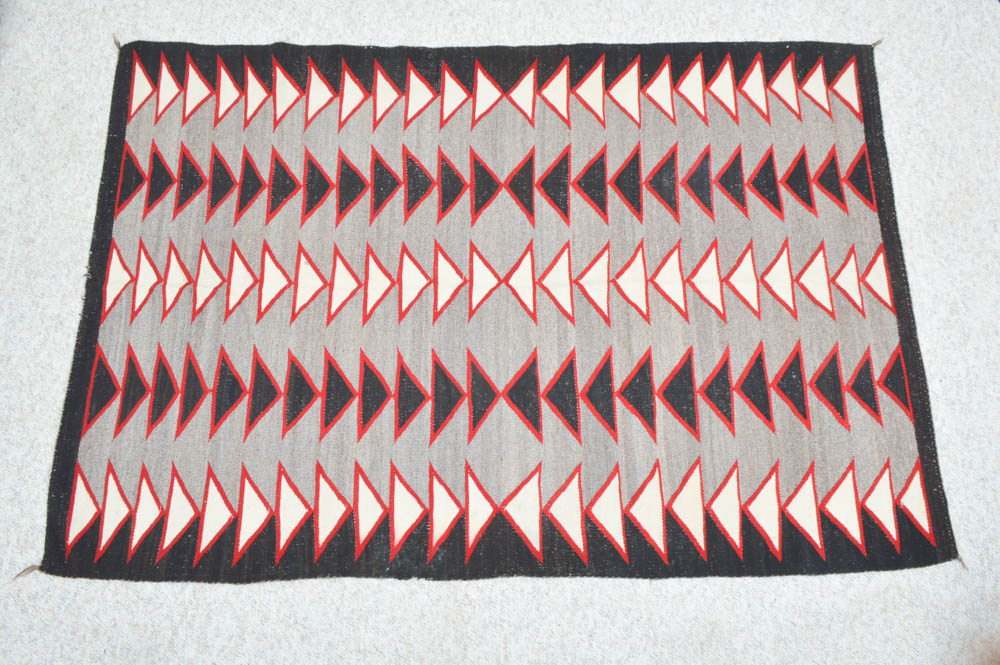Red, White and Black Navajo Blanket