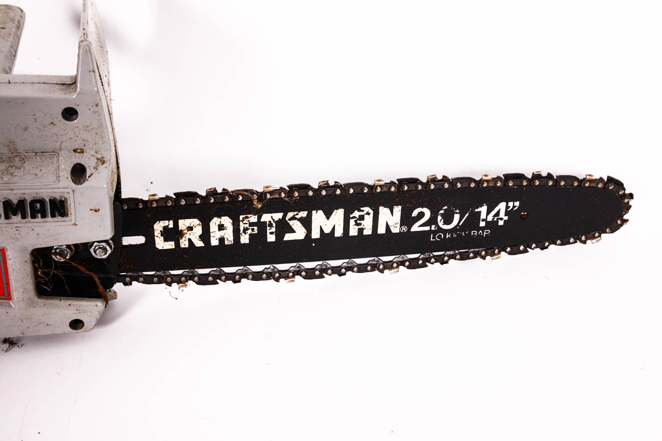 Chainsaw and Pair of Lawn Trimmers