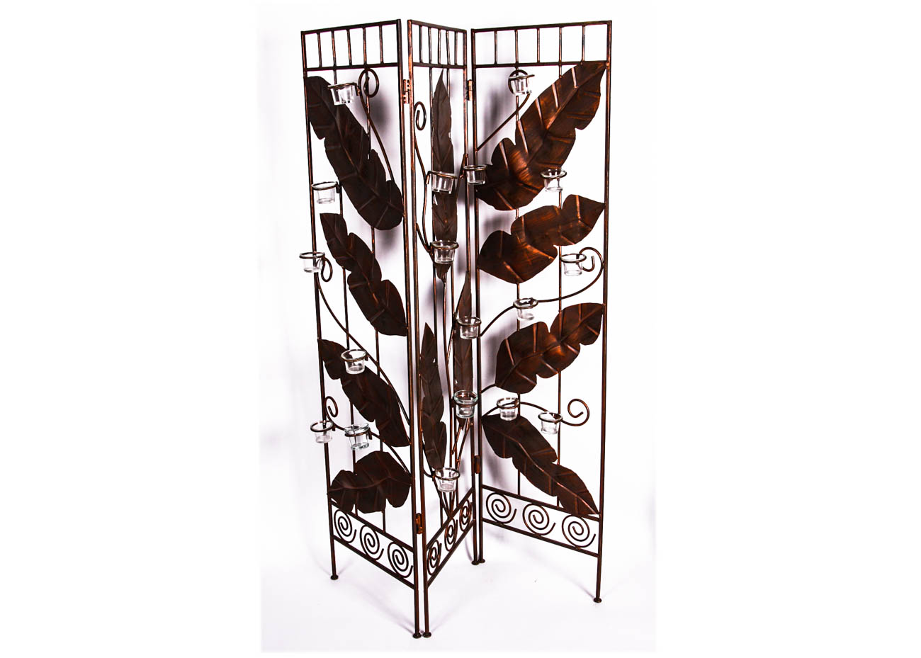 Three Panel Copper Tone Room Divider