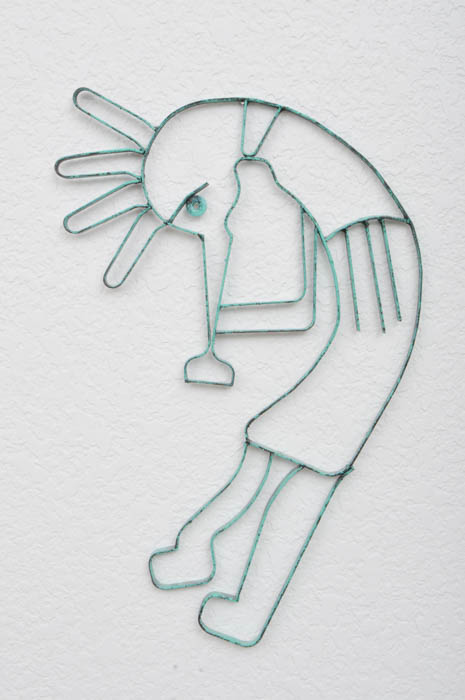 Grouping of Southwestern Themed Turquoise Metal Decor