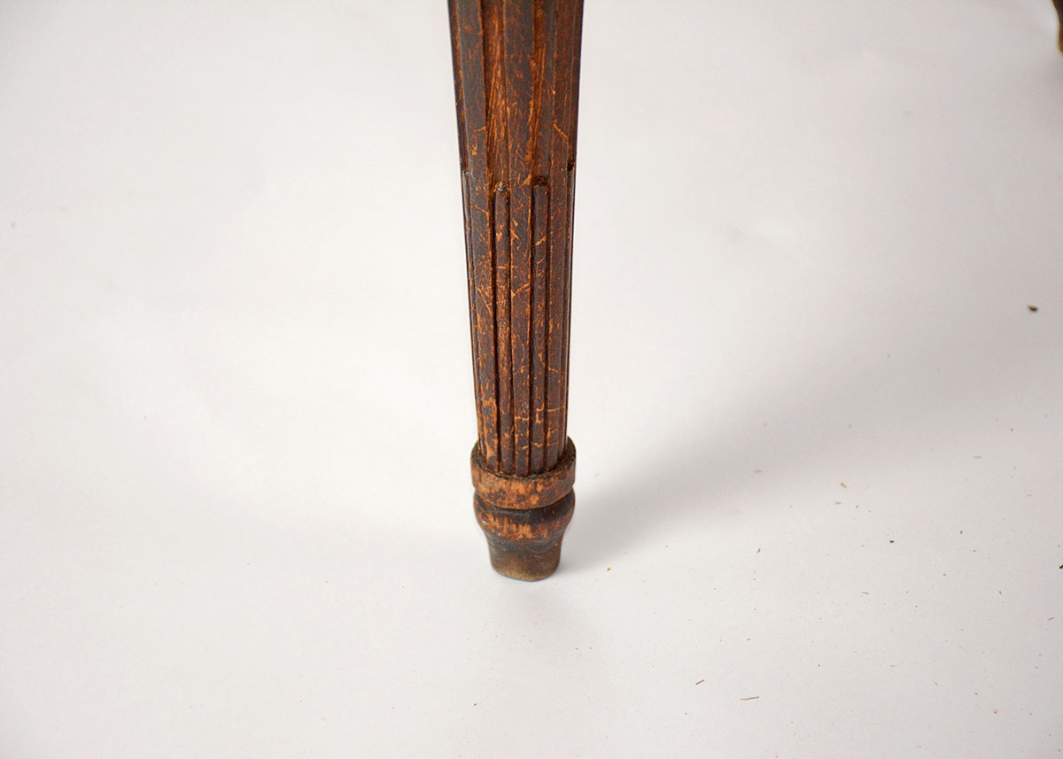 Neoclassical Upholstered Walnut Armchair