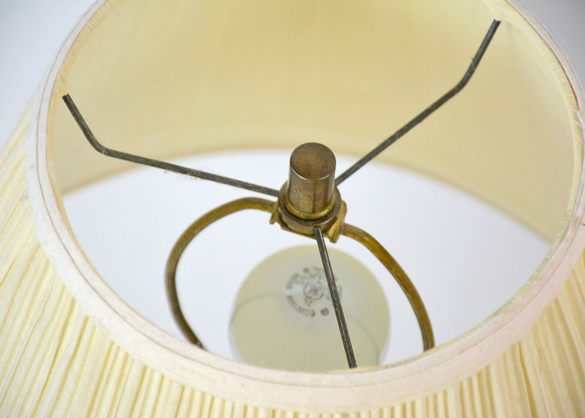 Pair of Brass and Wood Lamps