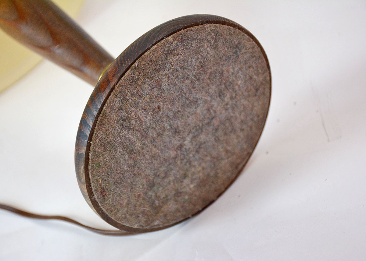 Pair of Brass and Wood Lamps