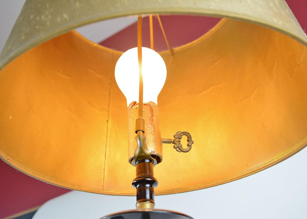 Vintage Gold and Black Floor Lamp