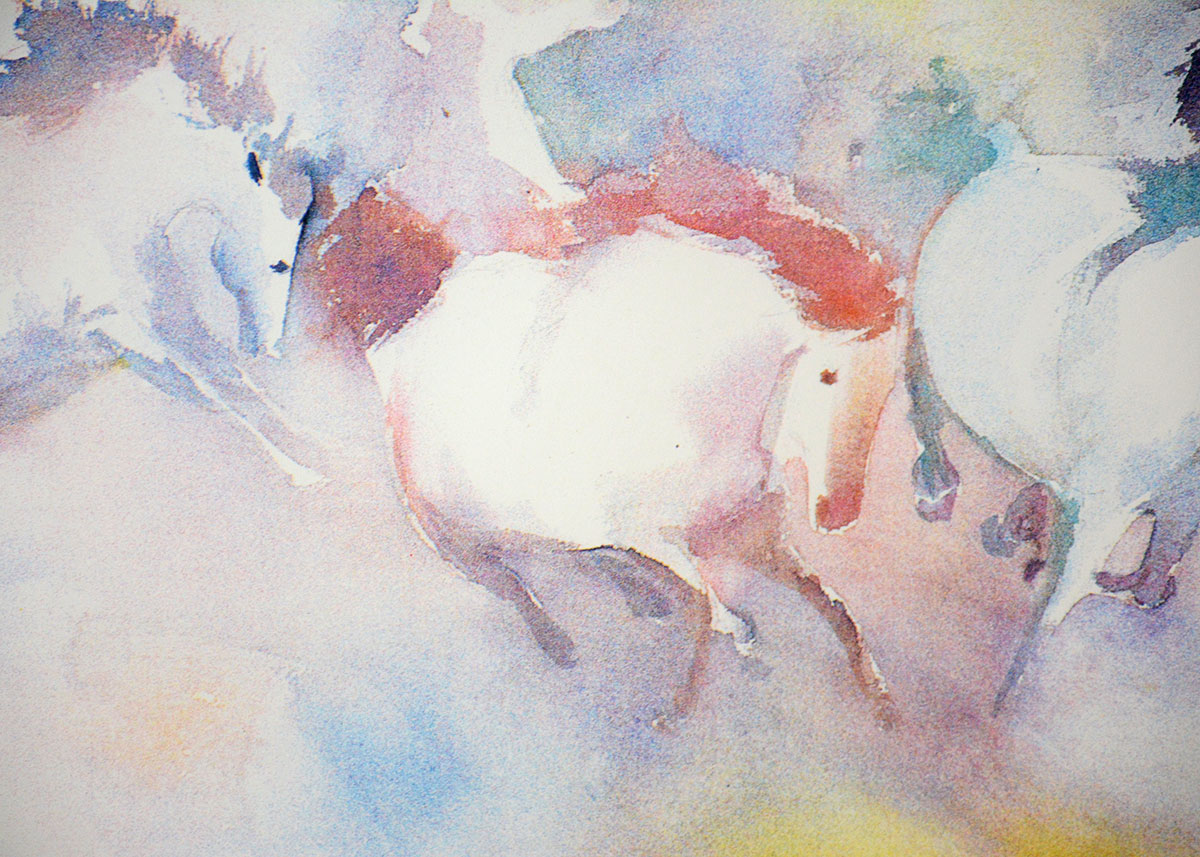 Framed and Signed Equestrian Serigraph of "Couleurs"