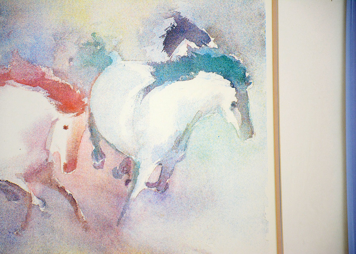 Framed and Signed Equestrian Serigraph of "Couleurs"
