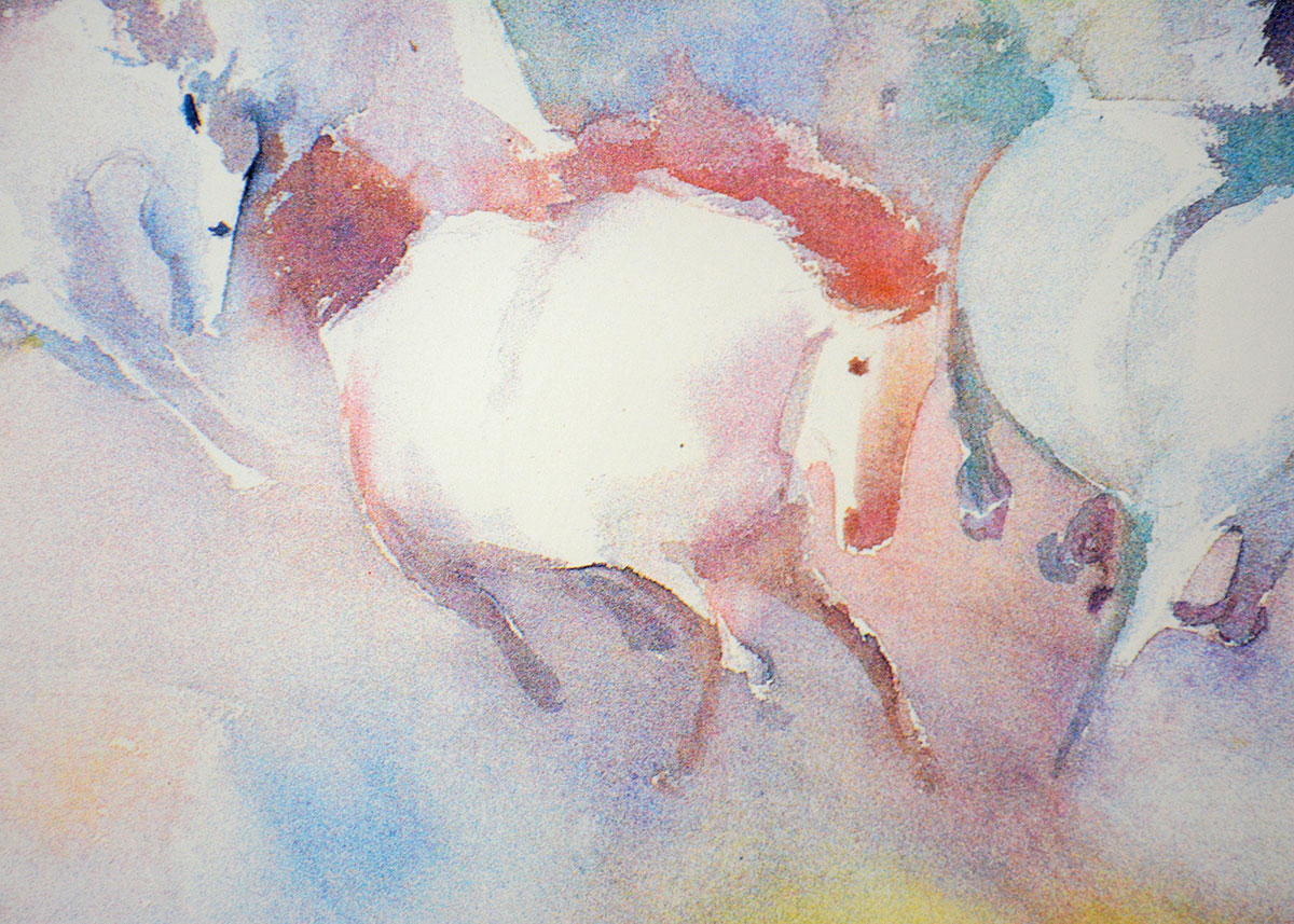 Framed and Signed Equestrian Serigraph of "Couleurs"