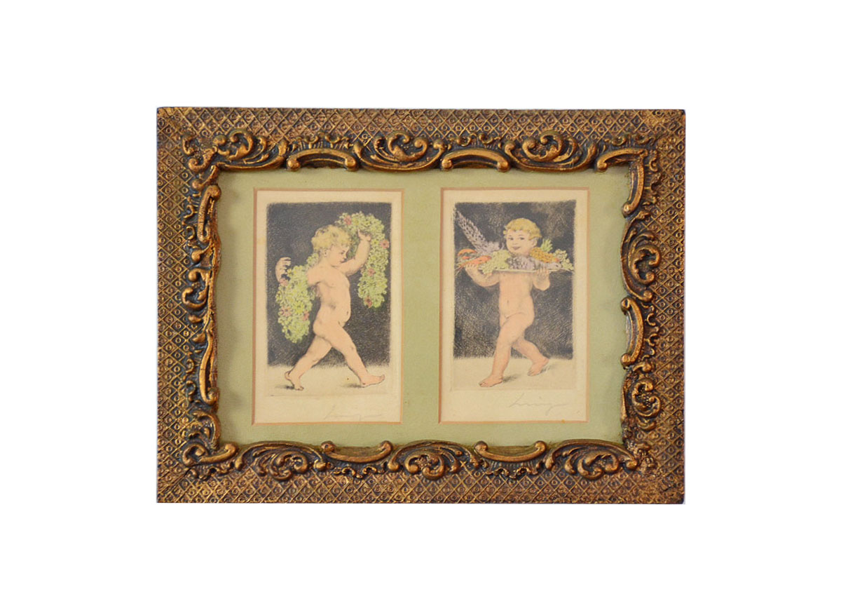 Framed Signed Etching Duo