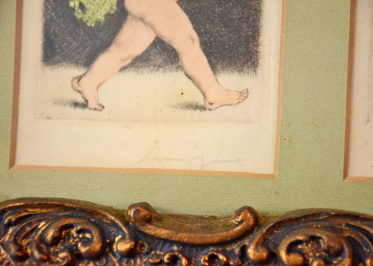 Framed Signed Etching Duo