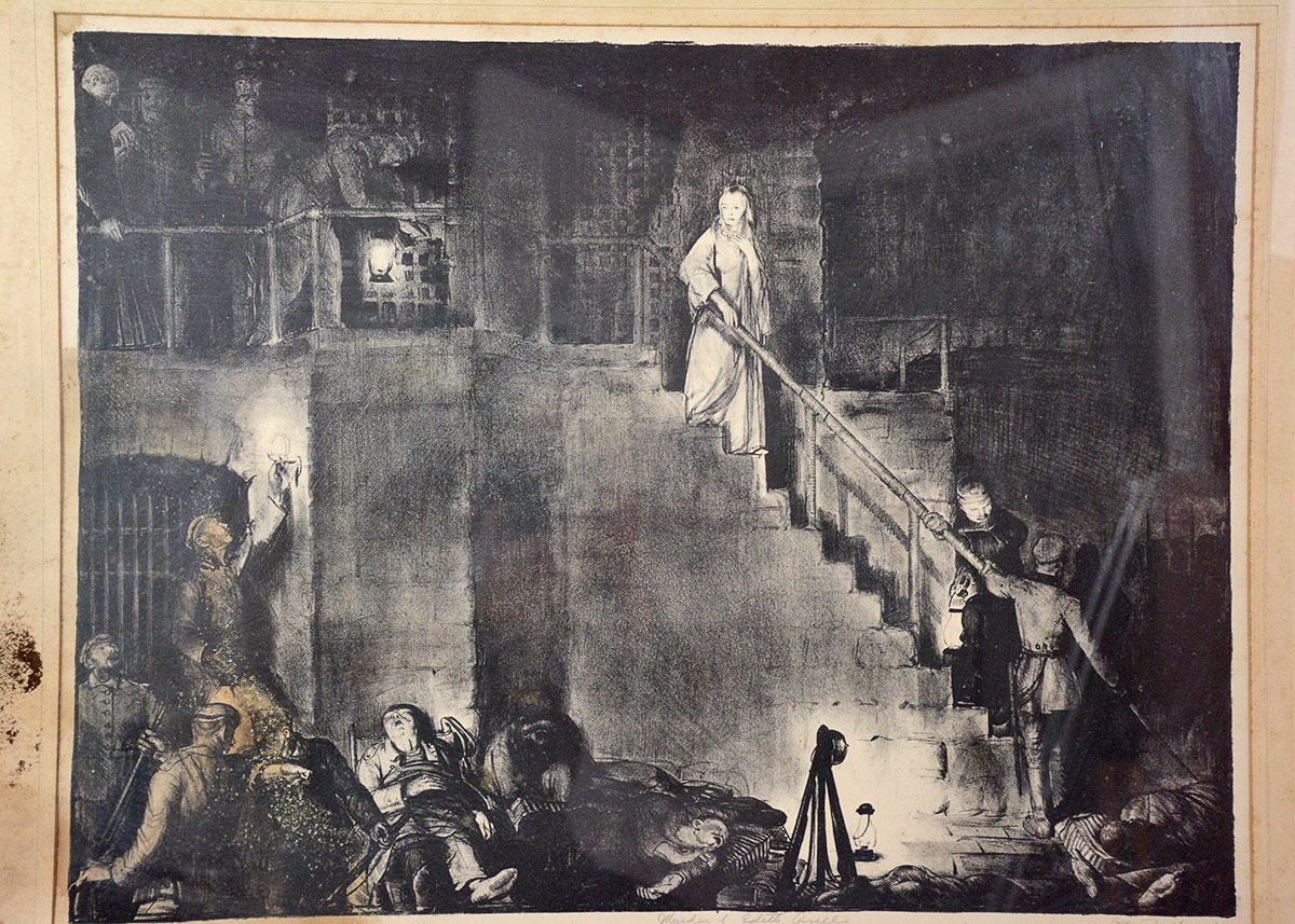 Framed and Signed Lithograph of "Murder of Edith Cavell"