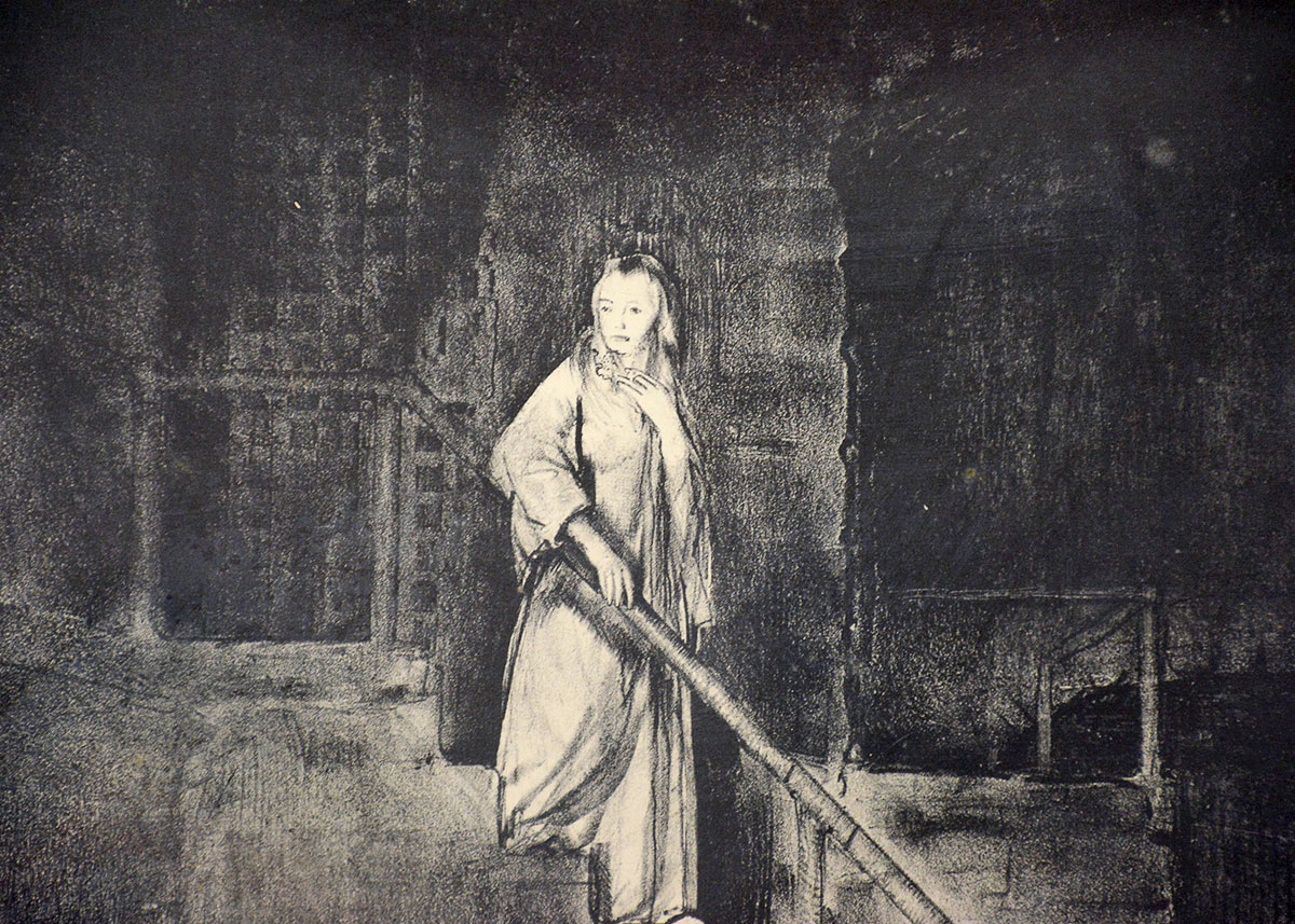 Framed and Signed Lithograph of "Murder of Edith Cavell"