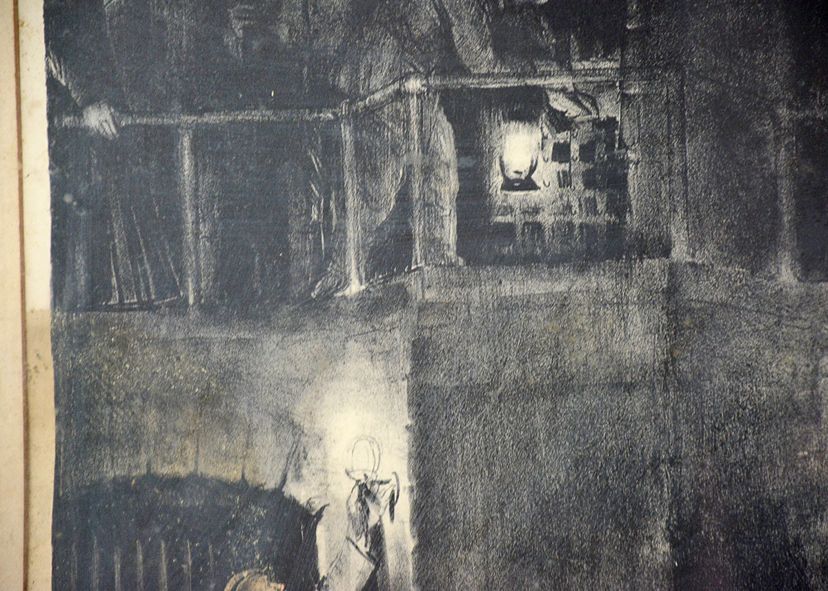 Framed and Signed Lithograph of "Murder of Edith Cavell"