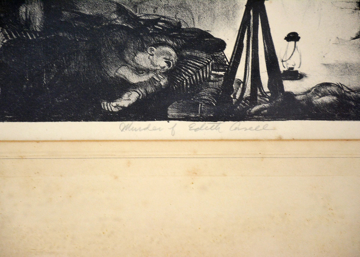 Framed and Signed Lithograph of "Murder of Edith Cavell"