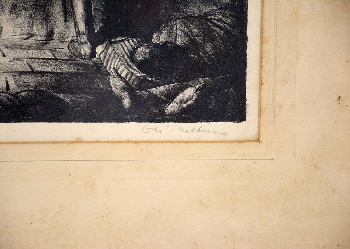 Framed and Signed Lithograph of "Murder of Edith Cavell"