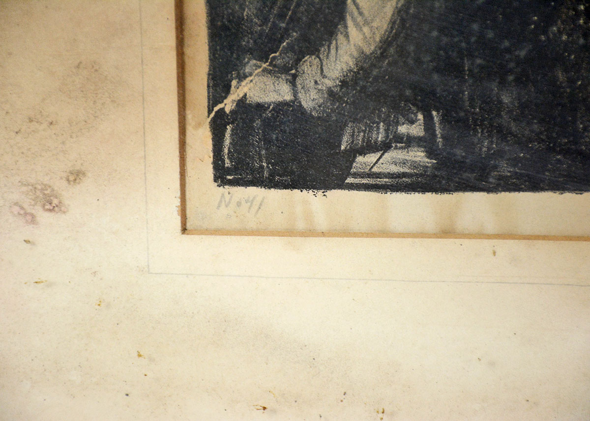 Framed and Signed Lithograph of "Murder of Edith Cavell"