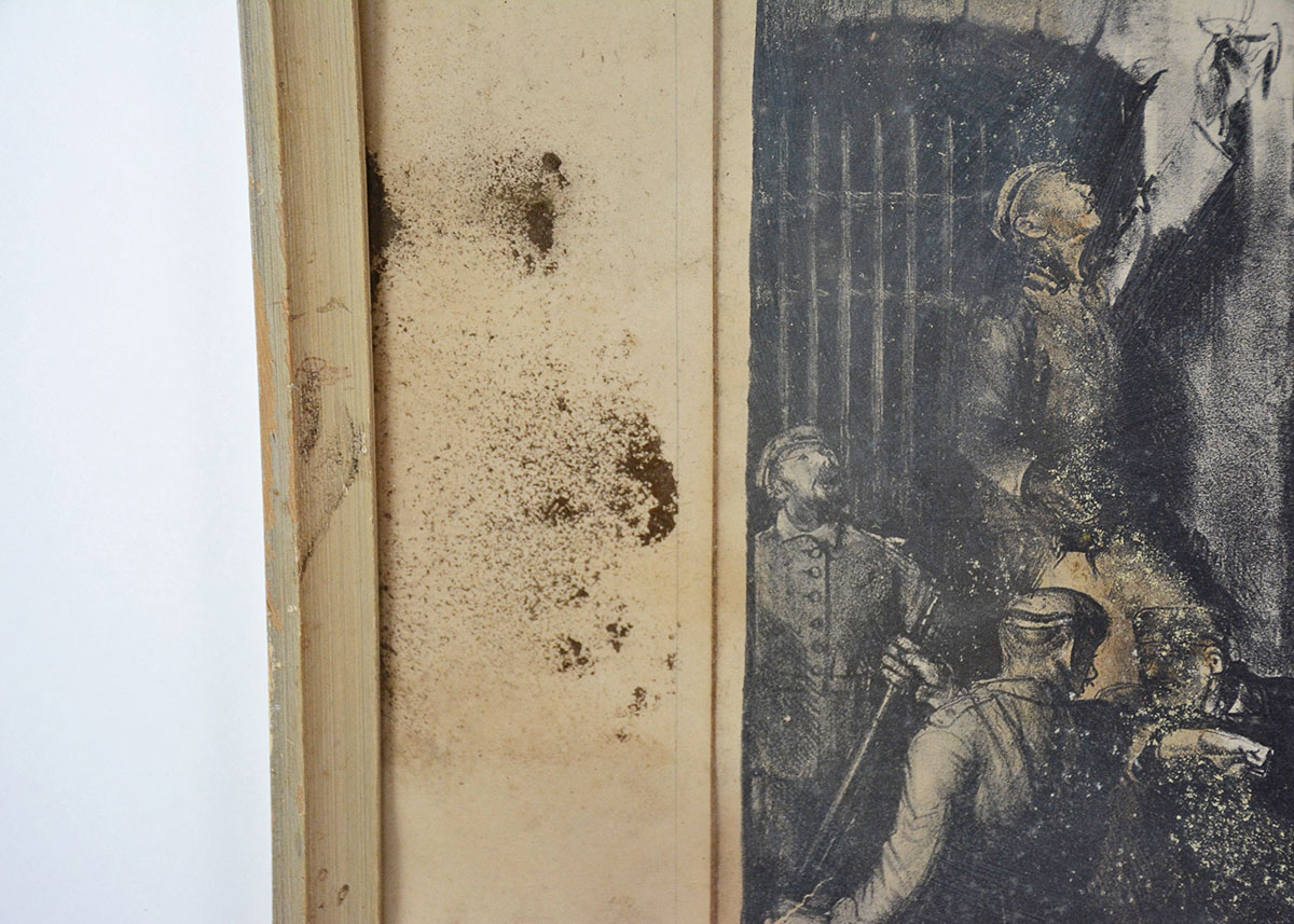 Framed and Signed Lithograph of "Murder of Edith Cavell"