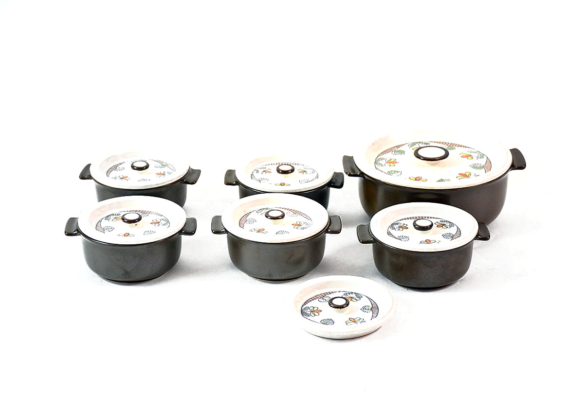 Set of Vintage Flame Chef Oven Crocks