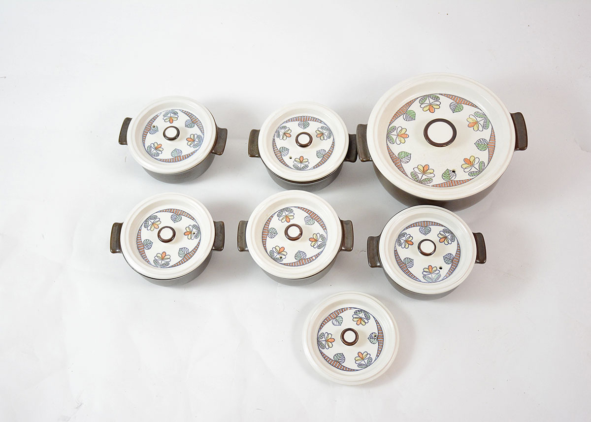 Set of Vintage Flame Chef Oven Crocks