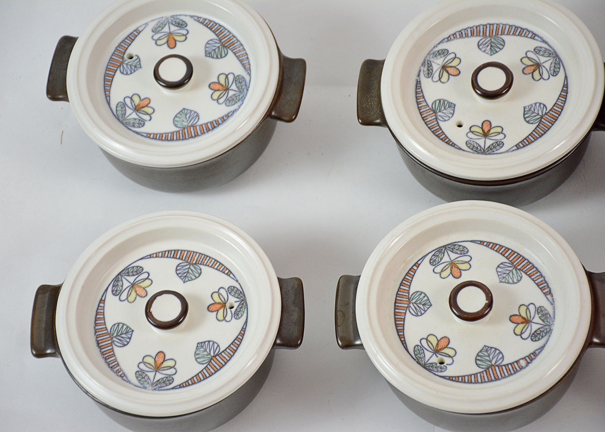 Set of Vintage Flame Chef Oven Crocks