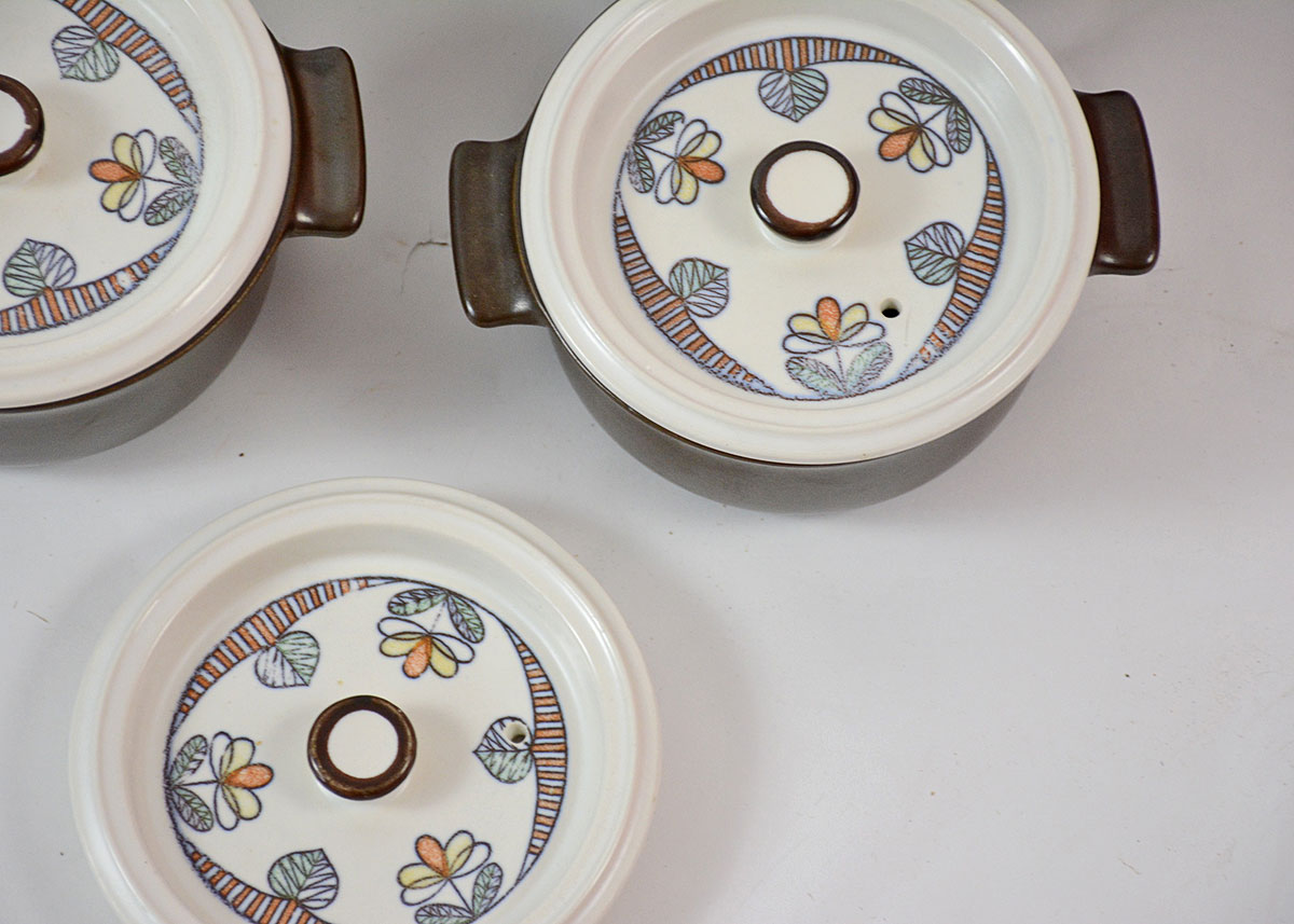 Set of Vintage Flame Chef Oven Crocks