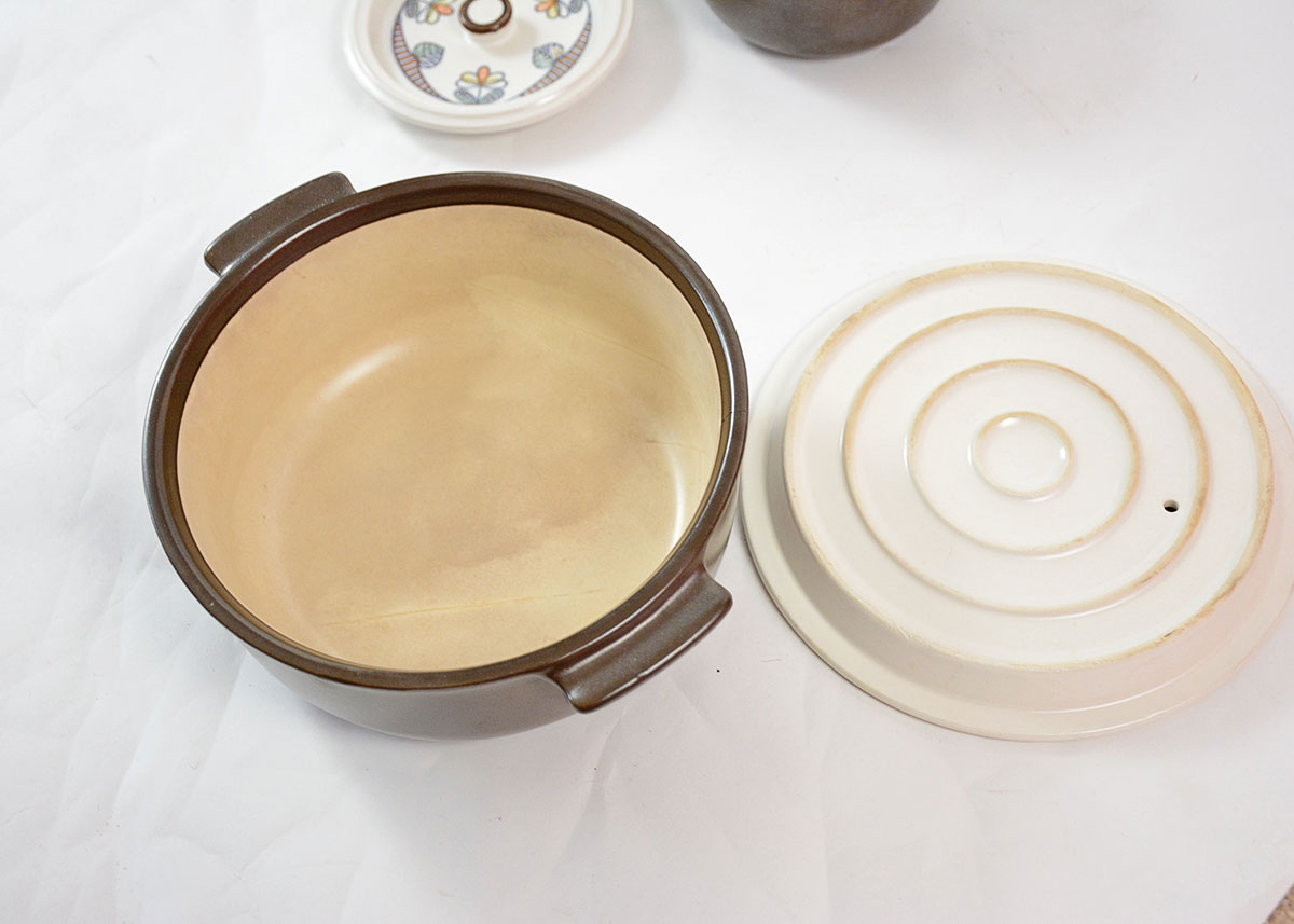 Set of Vintage Flame Chef Oven Crocks