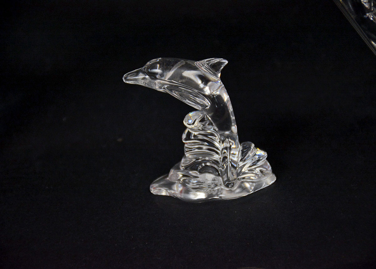 Crystal Lenox Bowl, Dolphin with Studio Nova Vase