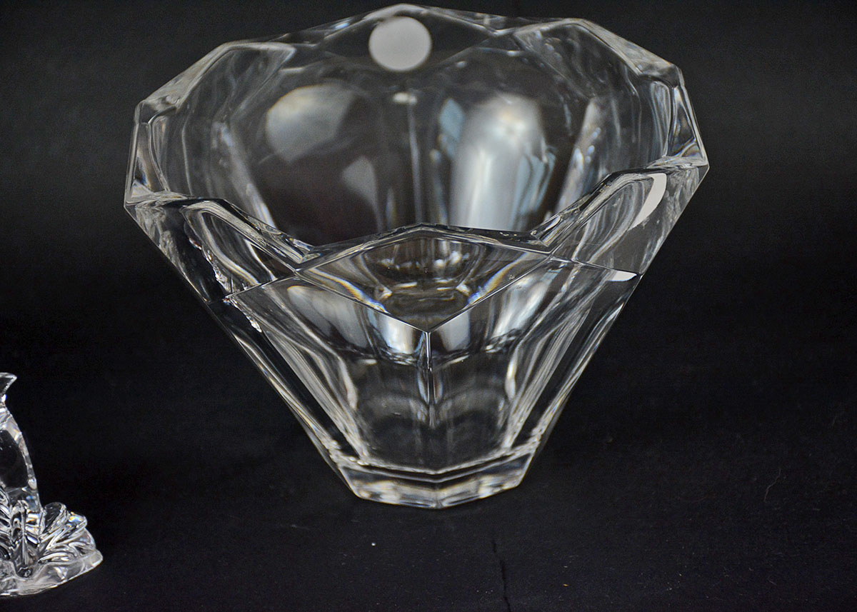Crystal Lenox Bowl, Dolphin with Studio Nova Vase