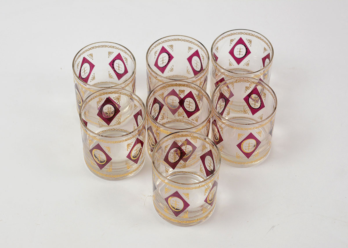Red and Gold Glass Tumblers