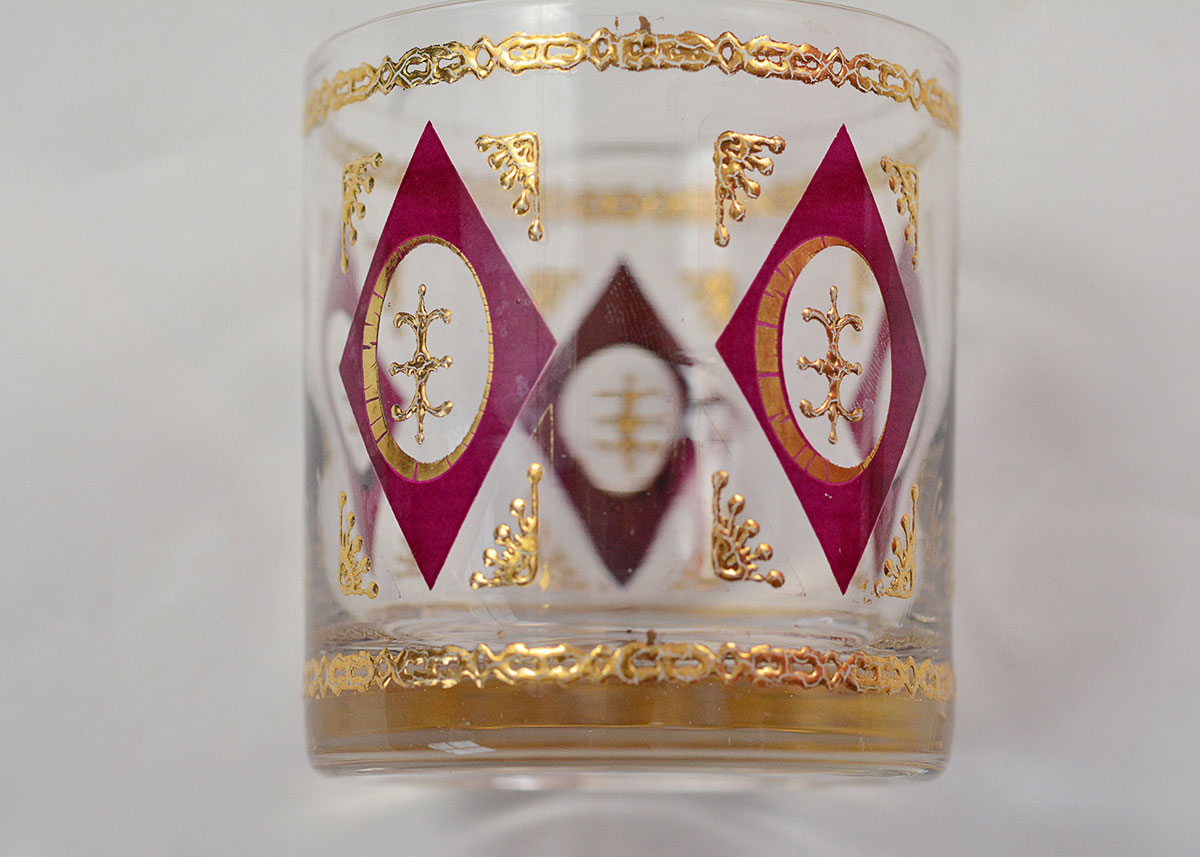 Red and Gold Glass Tumblers