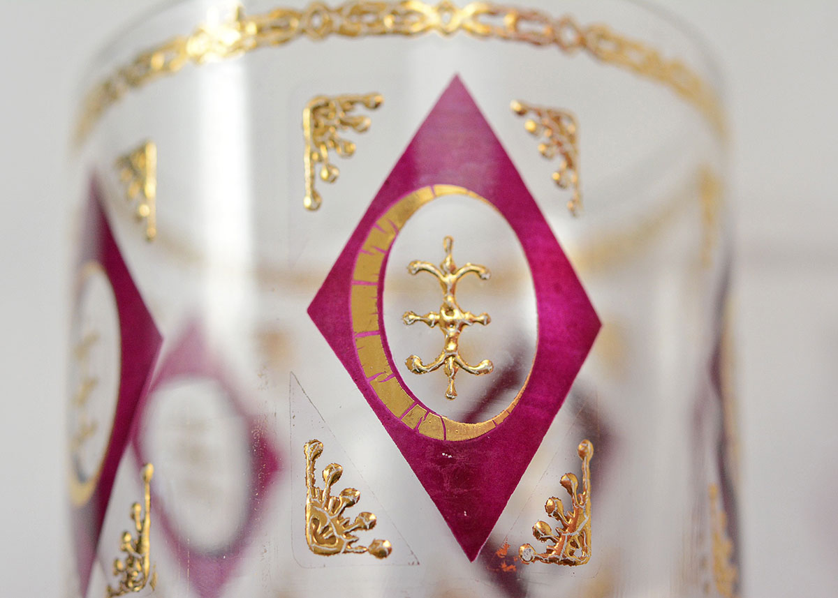 Red and Gold Glass Tumblers